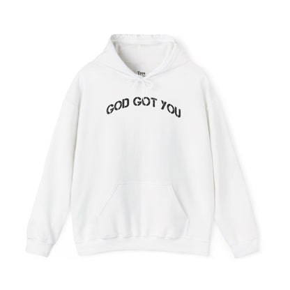 God Got You White Heavyweight Hoodie