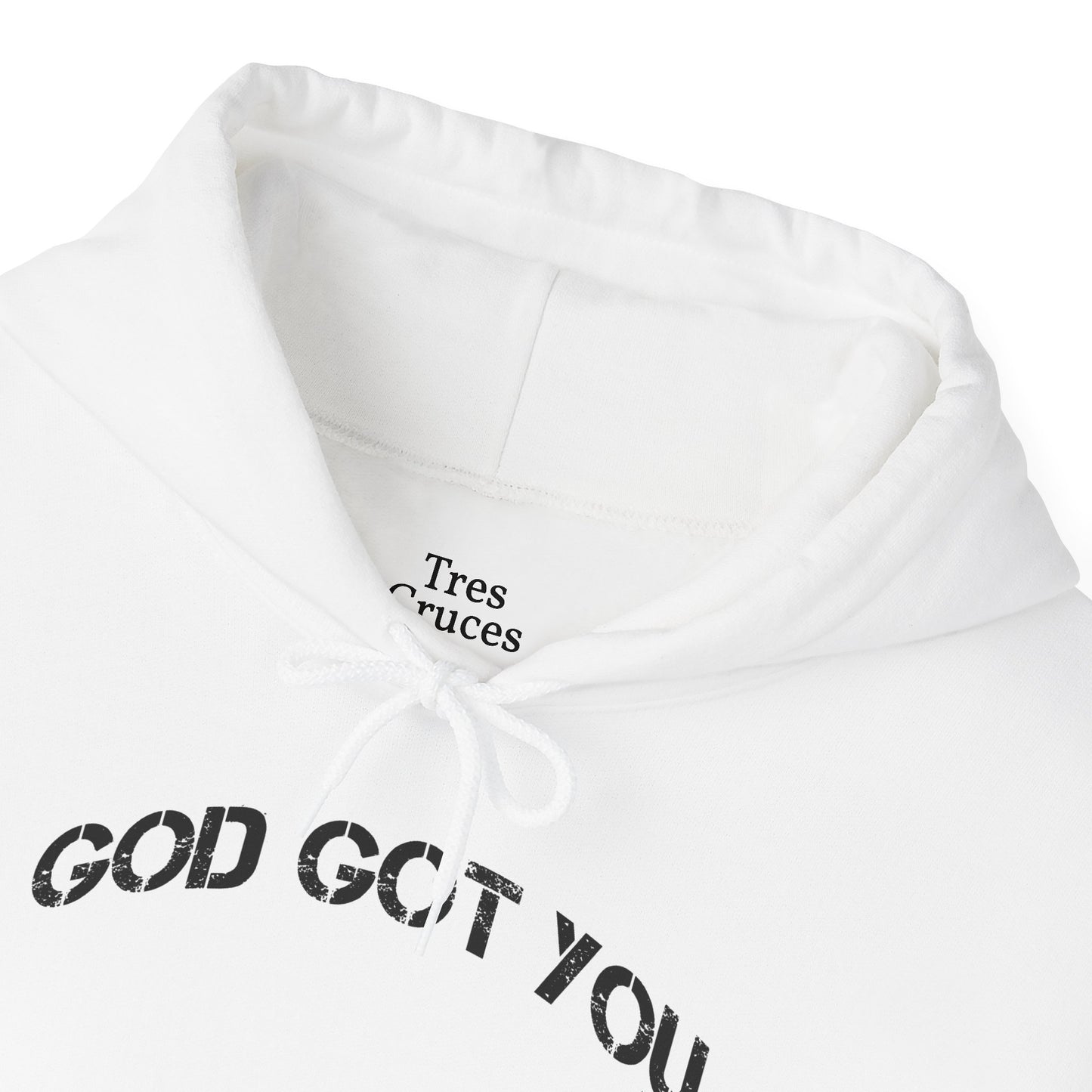 God Got You White Heavyweight Hoodie